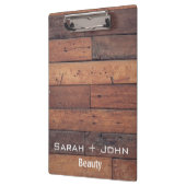 Rustic Wooden Business Kantoor Name Klembord (Links)