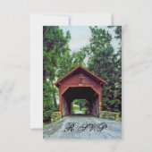 Rustic Wooden Covered Bridge Wedding RSVP-kaarten RSVP Kaartje (Achterkant)