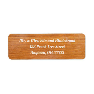 Rustic Wooden Custom Name Address Etiket