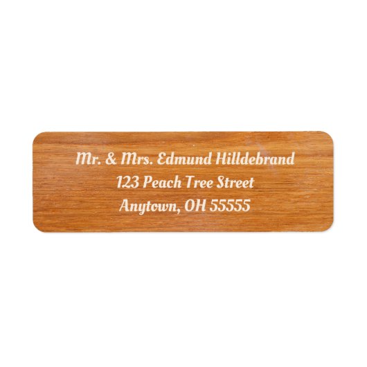 Rustic Wooden Custom Name Address Etiket (Voorkant)