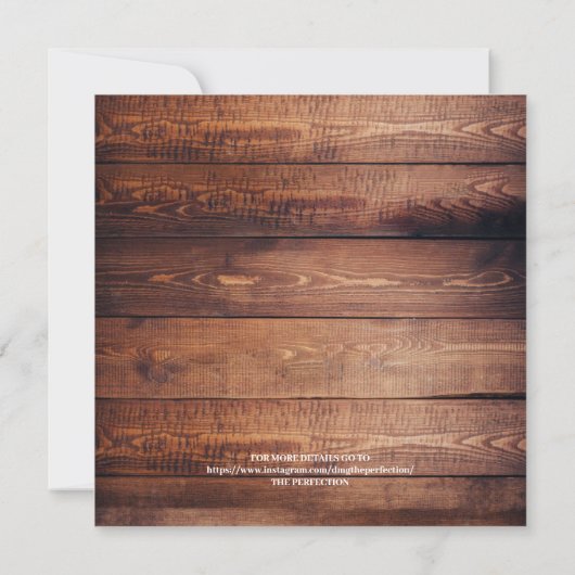 Rustic Wooden Custom Photo Square Save the Date Kaart (Achterkant)
