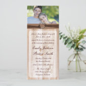 Rustic wooden customizable rack wedding cards kaart (Staand voorkant)