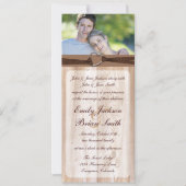 Rustic wooden customizable rack wedding cards kaart (Voorkant)