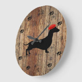 Rustic Wooden Dachshund Clock Grote Klok (Hoek)
