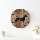 Rustic Wooden Dachshund Clock Grote Klok (Huis)