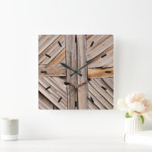 Rustic Wooden Deuren Vierkante Klok (Huis)