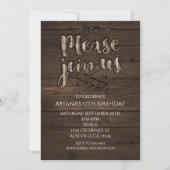 Rustic Wooden Elegant Uitnodiging voor elke evenem (Voorkant)