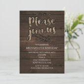 Rustic Wooden Elegant Uitnodiging voor elke evenem (Staand voorkant)