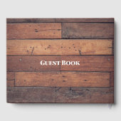 Rustic Wooden Farmhouse Country Monogram Weddensch Gastenboek (Achterkant)