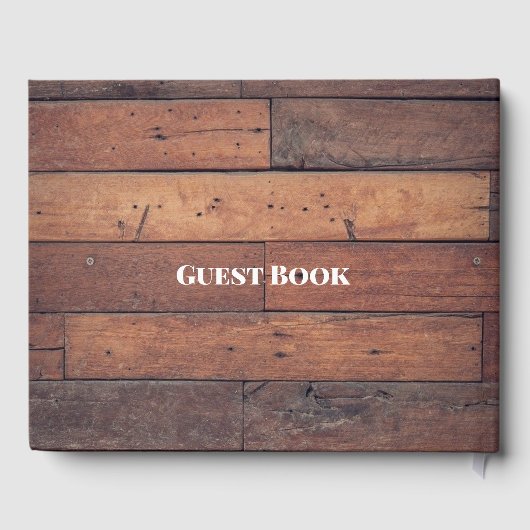 Rustic Wooden Farmhouse Country Monogram Weddensch Gastenboek (Achterkant)