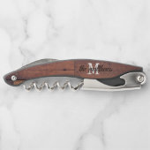 Rustic Wooden Farmhouse - gepersonaliseerd monogra Kurkentrekker (Achterkant)