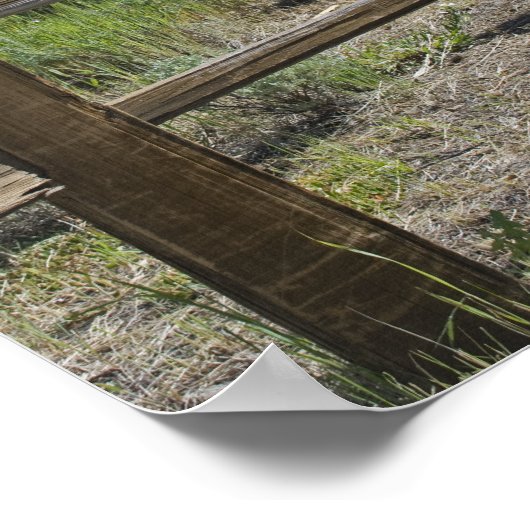 Rustic Wooden Fence and Mountains Poster (Hoek)