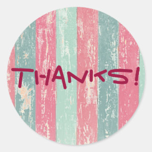 Rustic Wooden Fence Bedankt Ronde Sticker