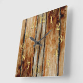 Rustic Wooden Fence Boards Timber Effect Clock Vierkante Klok (Hoek)