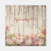 Rustic Wooden Fence Flower Garden Personalized Magneet (Voorkant)