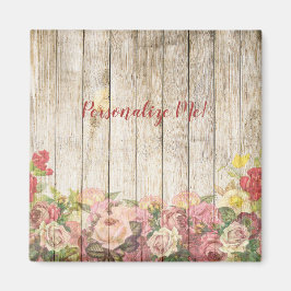 Rustic Wooden Fence Flower Garden Personalized Magneet