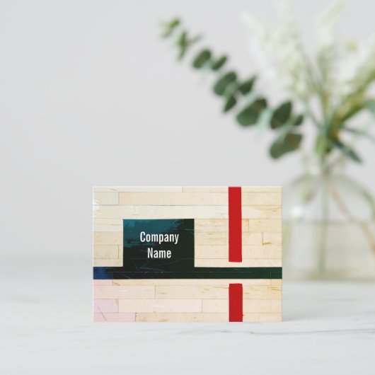 Rustic Wooden Floor Lines and Markings Visitekaartje (Staand voorkant)