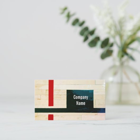 Rustic Wooden Floor Lines and Markings Visitekaartje (Staand voorkant)