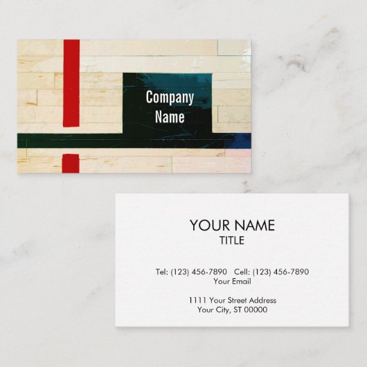 Rustic Wooden Floor Lines and Markings Visitekaartje (Voorkant / Achterkant)