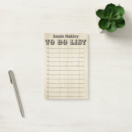 Rustic Wooden gepersonaliseerd om Post-it Nota te Post-it® Notes (Kantoor)