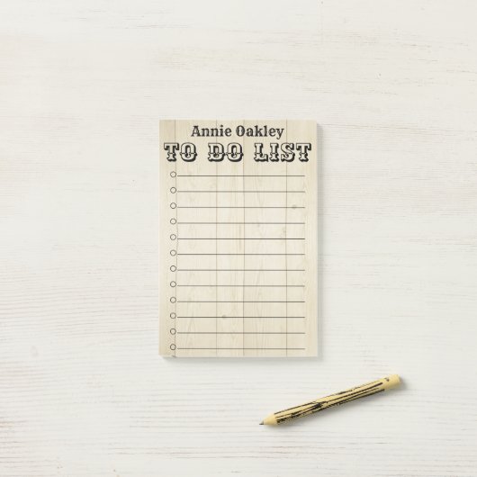 Rustic Wooden gepersonaliseerd om Post-it Nota te  Post-it® Notes (Op bureau)