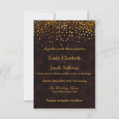 Rustic Wooden Gold Foil Confetti Elegant Wedding Save The Date (Voorkant)