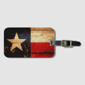 Rustic Wooden Grunge Texas State Flag Bagagelabel (Voorkant (horizontaal))