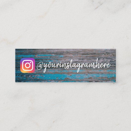 Rustic Wooden Instagram Social Media Mini Visitekaartje (Voorkant)