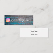 Rustic Wooden Instagram Social Media Mini Visitekaartje (Voorkant / Achterkant)