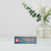 Rustic Wooden Instagram Social Media Mini Visitekaartje (Staand voorkant)