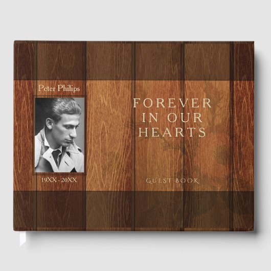 Rustic Wooden Lijst Memorial Guest Book 1 Gastenboek (Voorkant)