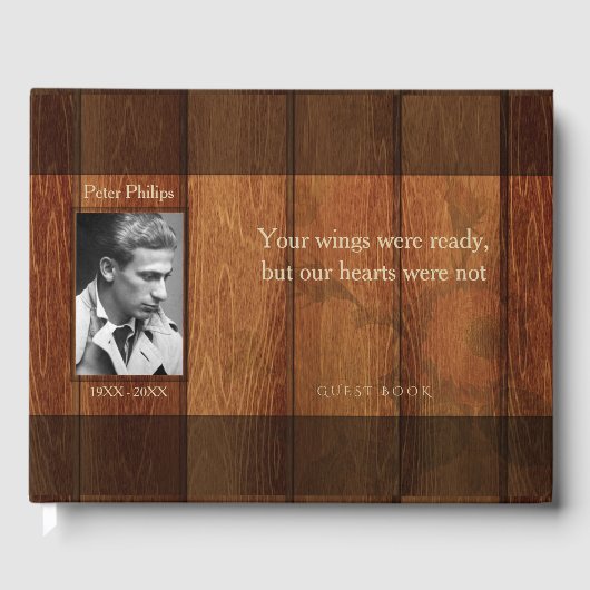 Rustic Wooden Lijst Memorial Guest Book 2 Gastenboek (Voorkant)