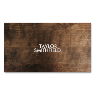 RUSTIC WOODEN MAGNETISCH VISITEKAARTJE