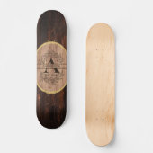Rustic Wooden Monogram Naam Aangepaste Familienaam Persoonlijk Skateboard (Voorkant)