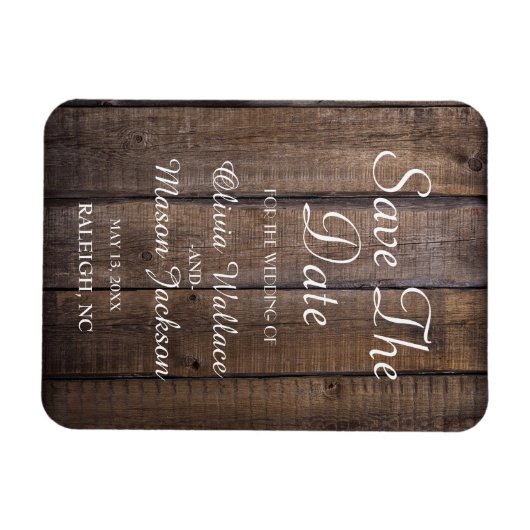 Rustic Wooden Pallet Wedding - sla de datum op Magneet (Horizontaal)