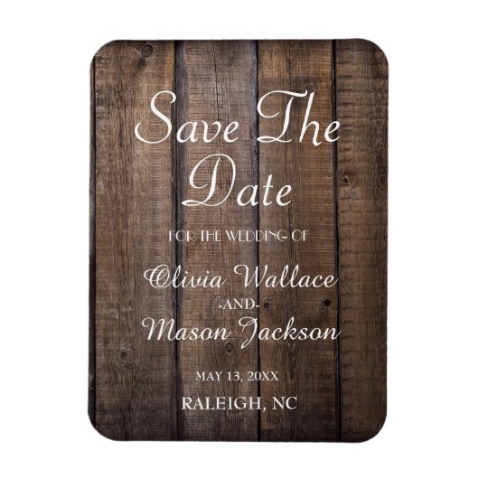 Rustic Wooden Pallet Wedding - sla de datum op Magneet (Verticaal)