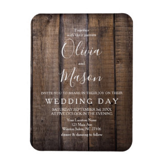 Rustic Wooden Pallet Wedding - sla de datum op Magneet