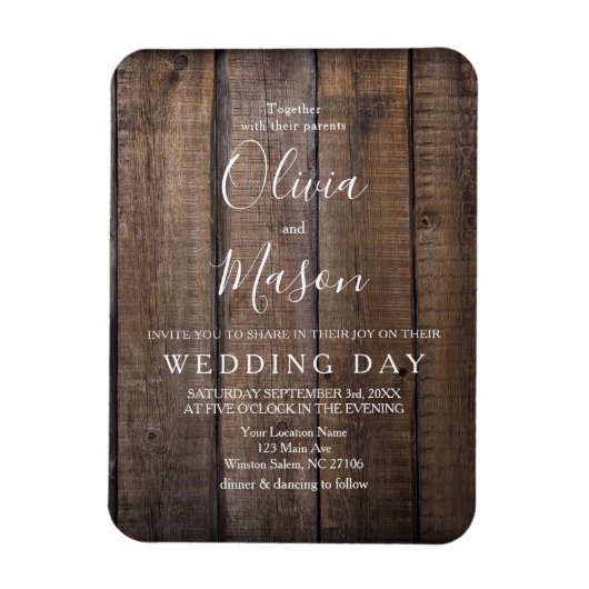 Rustic Wooden Pallet Wedding - sla de datum op Magneet (Verticaal)