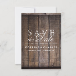 Rustic Wooden Pallet Wedding - sla de datum op Save The Date