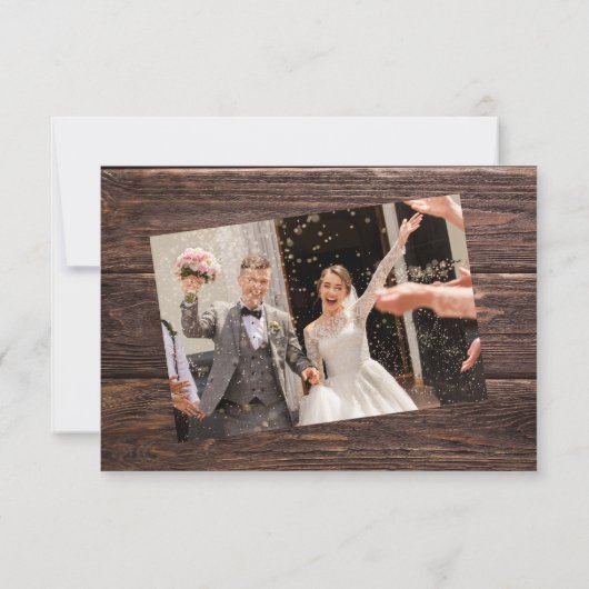 Rustic Wooden Photo Hartelijk dank -  Bedankkaart (Achterkant)