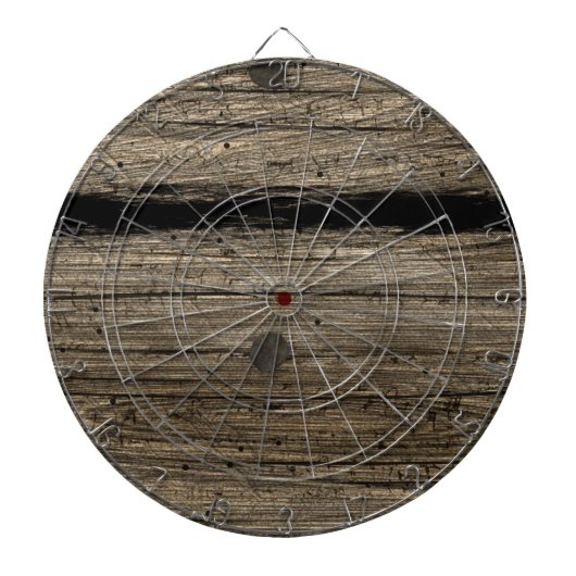 Rustic Wooden Plank Dart Board Dartbord (Voorkant)