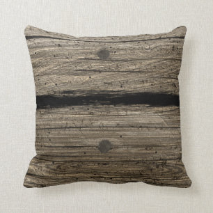 Rustic Wooden Plank Pillow Kussen