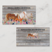 Rustic Wooden Ride Pony Floral Small Horse Visitekaartje (Voorkant / Achterkant)