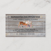 Rustic Wooden Ride Pony Floral Small Horse Visitekaartje (Achterkant)