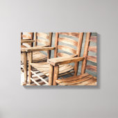 Rustic Wooden Rocking Chairs Canvas Afdruk (Voorkant)