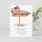 Rustic Wooden Sign We zijn Moved Moving Announceme (Staand voorkant)