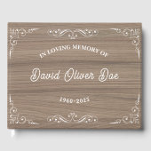 Rustic wooden Simple Custom Photo Text Memorial Gastenboek (Voorkant)