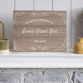 Rustic wooden Simple Custom Photo Text Memorial Gastenboek