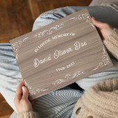 Rustic wooden Simple Custom Photo Text Memorial Gastenboek