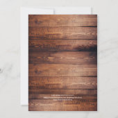 Rustic Wooden String Lights Photo Wedding Kaart (Achterkant)